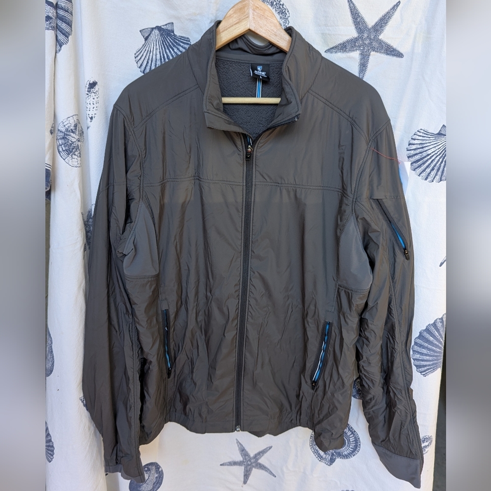 Kuhl The One Grey Jacket Fuzzy Inside Mens Large Excellent Condition